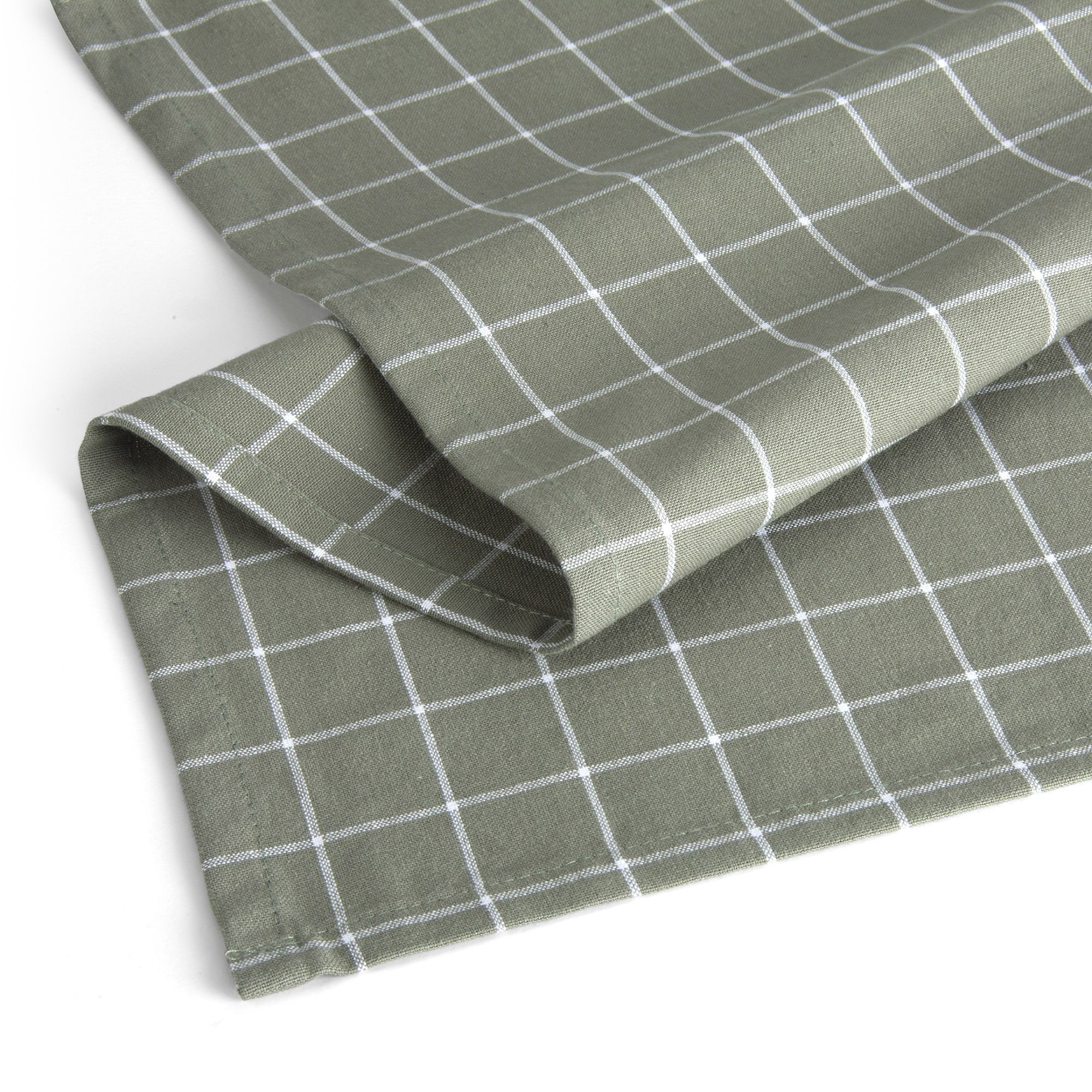 Walra Keuken- en Theedoekenset Dry with Cubes Uni, Stripes & Blocks Legergroen