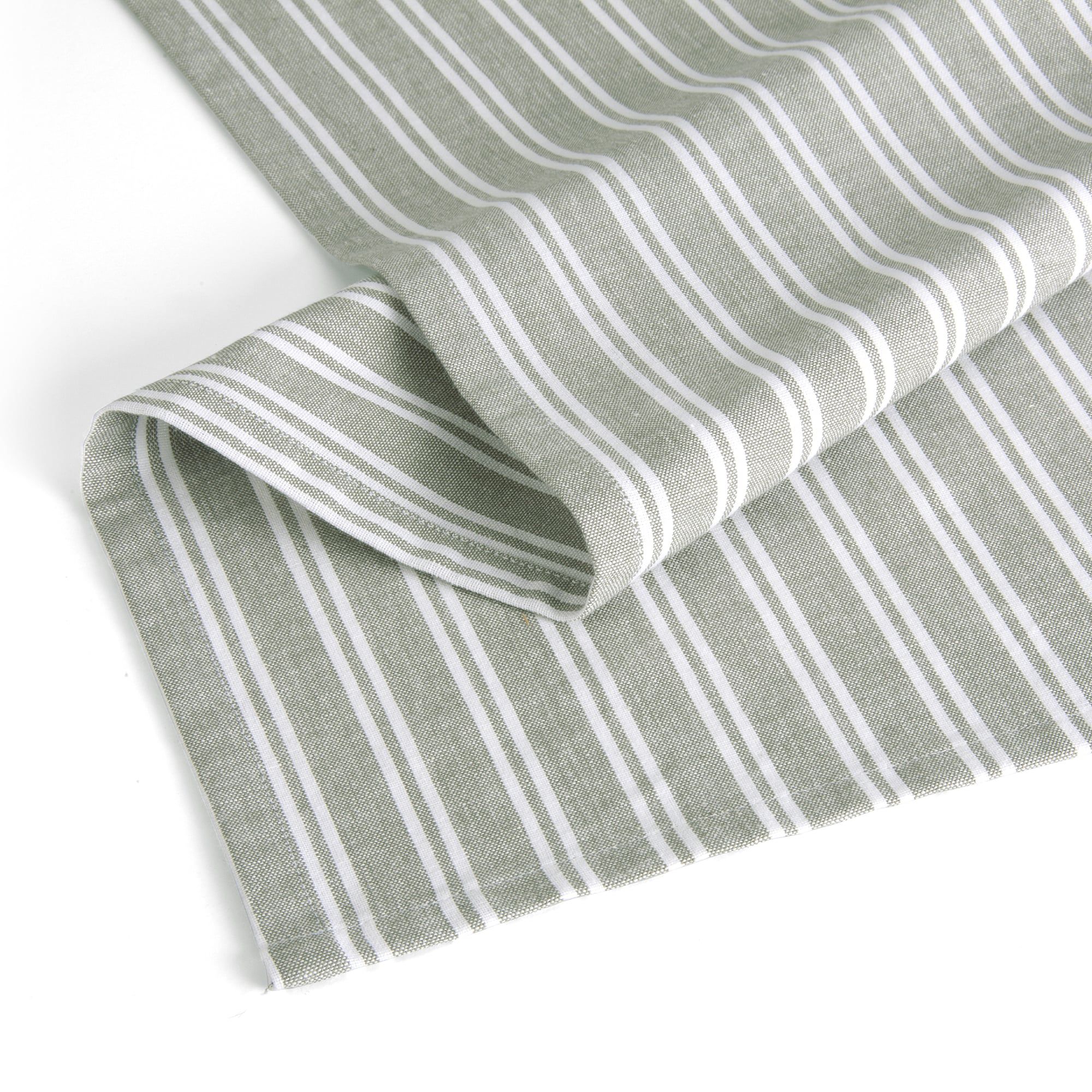 Walra Keuken- en Theedoekenset Dry with Cubes Uni, Stripes & Blocks Legergroen