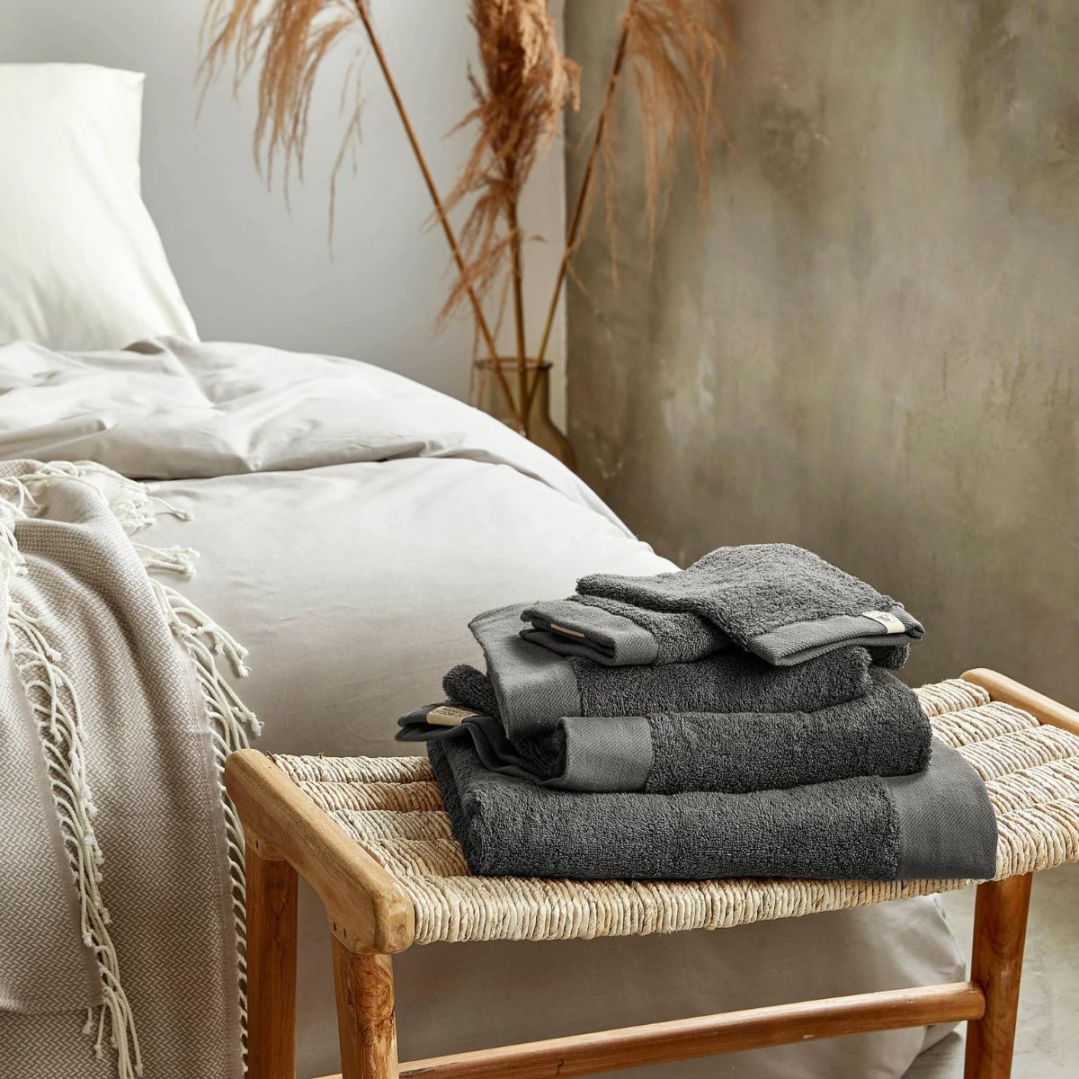 Walra Remade Cotton Handdoeken 70 x 140 cm - 550 gr/m² - Grey - 10 stuks