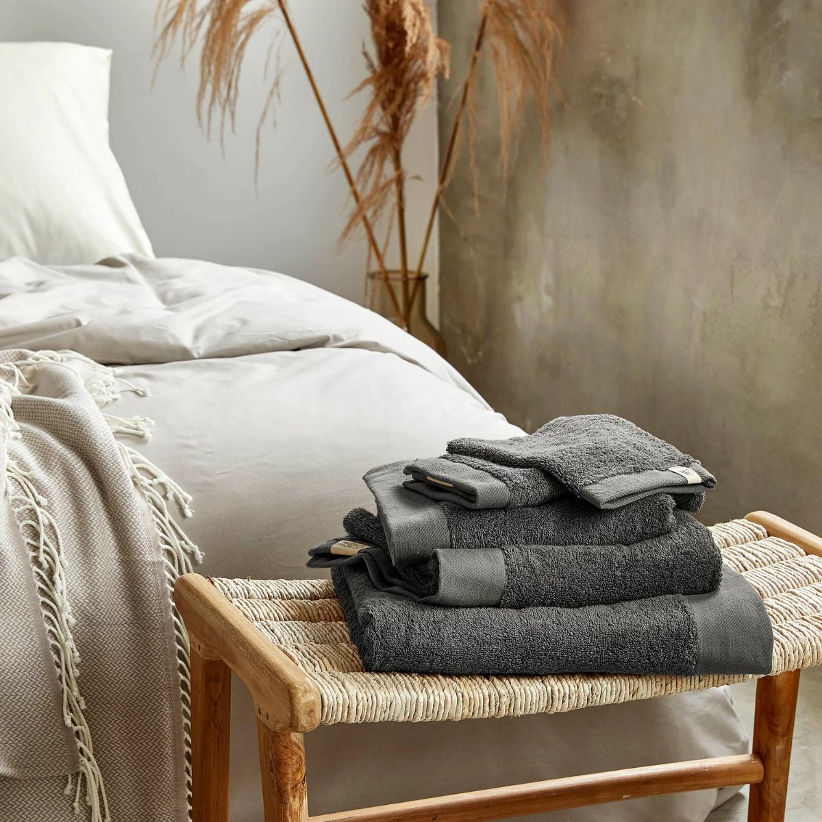 Walra Remade Cotton Handdoeken 70 x 140 cm - 550 gr/m² - Grey - 5 stuks