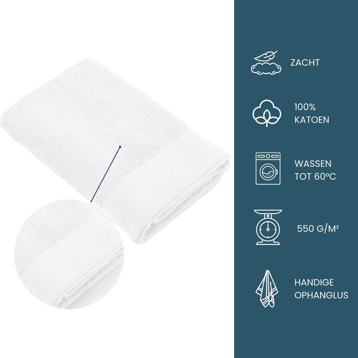 Walra Soft Cotton Douchelaken 70x140 cm 550gram White - 4 stuks