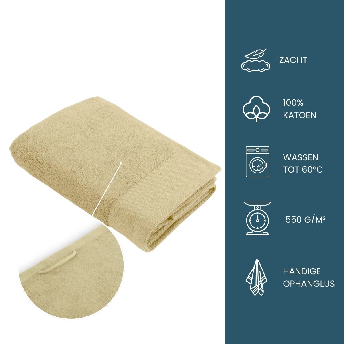 Walra Soft Cotton Handdoek 50 x 100 cm 550 gram Maisgeel