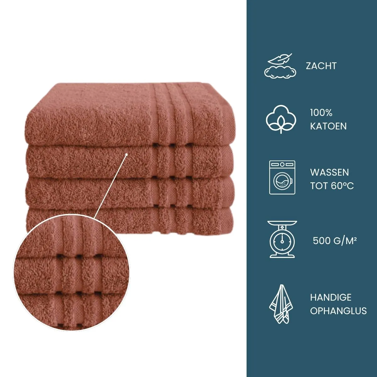 Byrklund Handdoek 50x100 cm 500gram Terra - 6 stuks