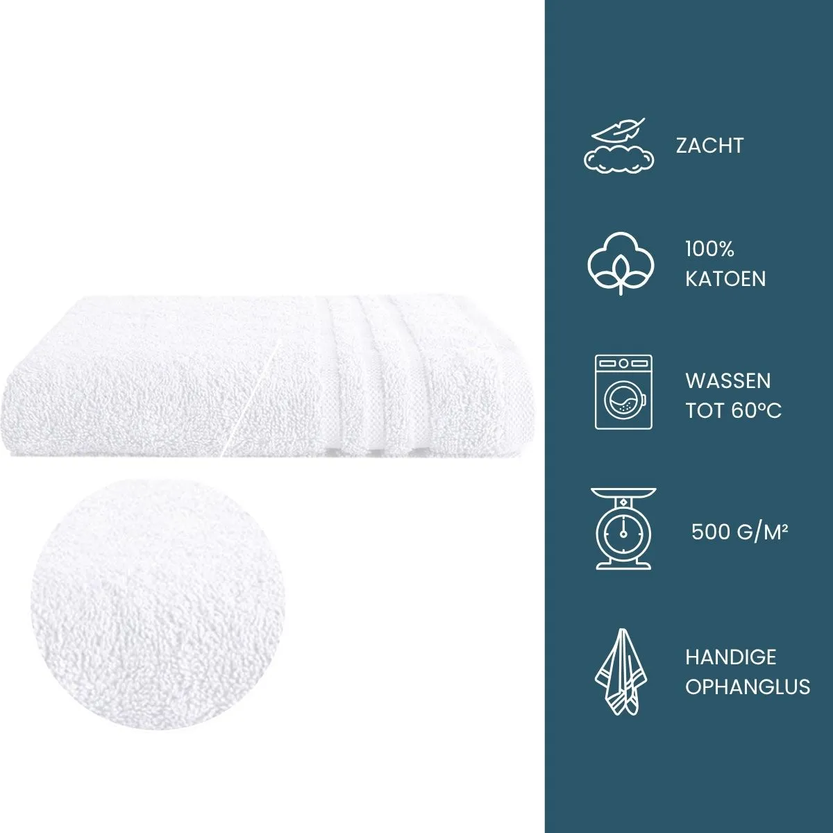 Byrklund Handdoek 50x100 cm 500gram Wit - 10 stuks