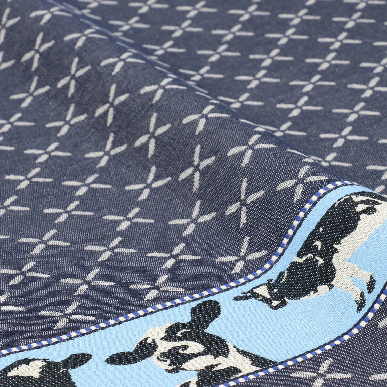 Bunzlau Castle Theedoek Cows Donkerblauw