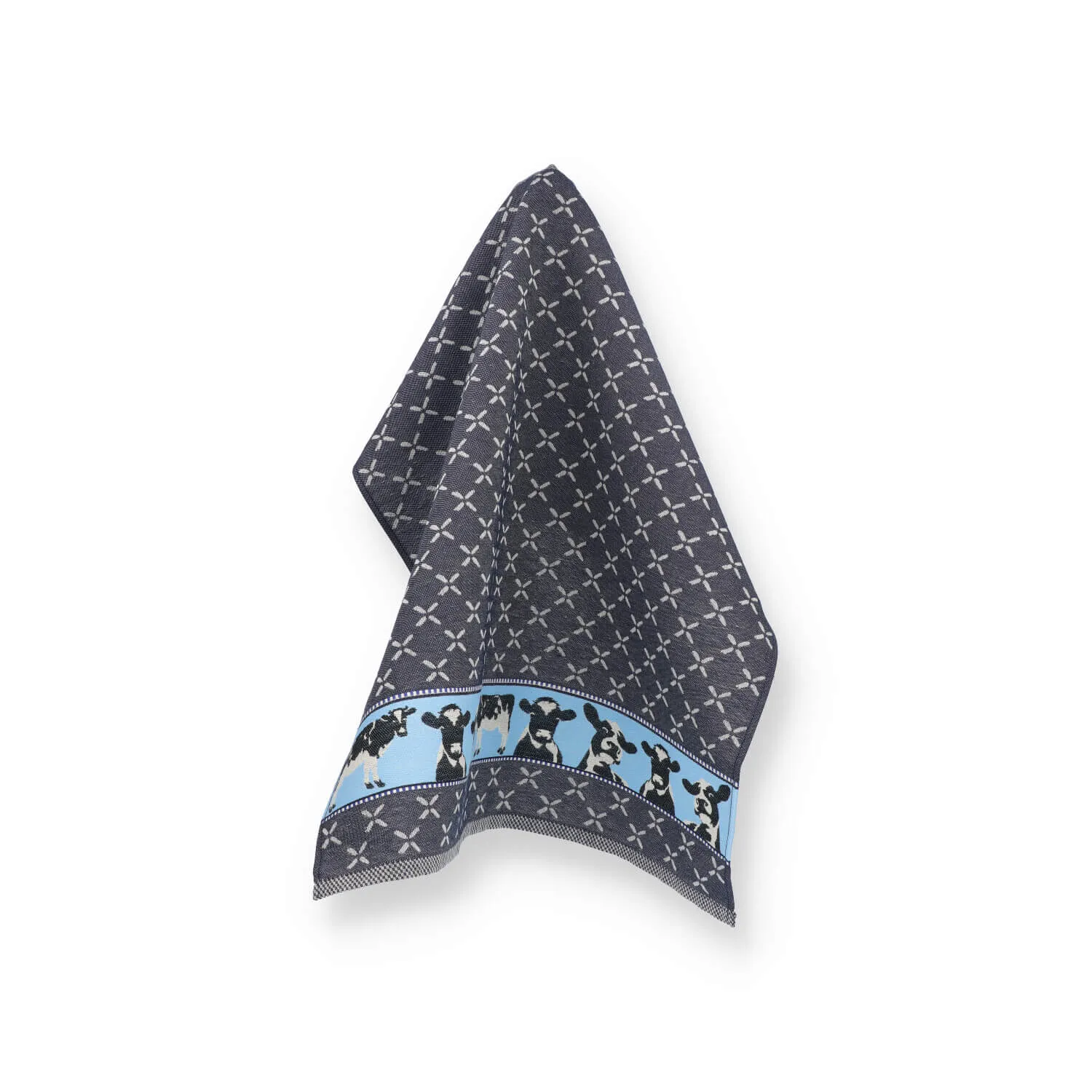 Bunzlau Castle Theedoek Cows Donkerblauw