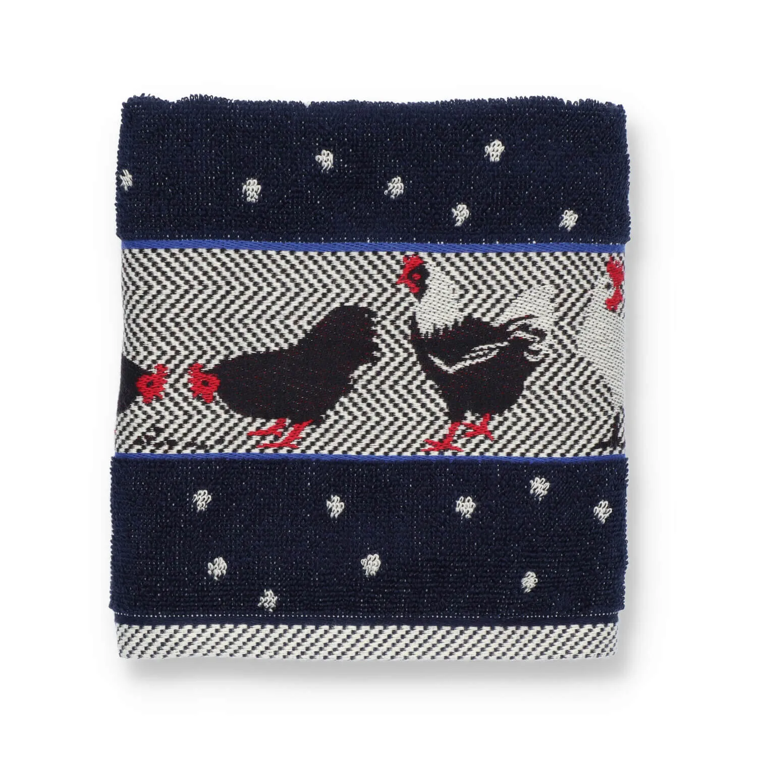 Bunzlau Castle Keuken- en theedoek set Chickens Donkerblauw