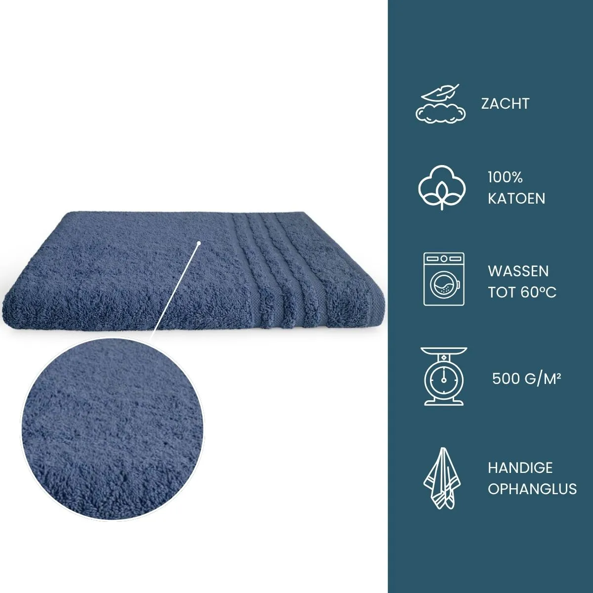 Byrklund Handdoek 70x140 500gram Blauw - 10 stuks