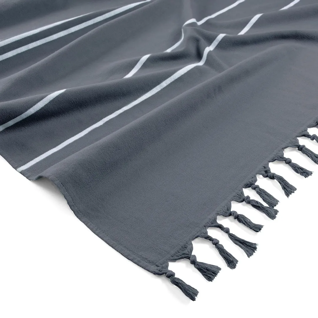 Clyr Hamamdoek Tide Lines 100x180 cm Siberian Anthracite