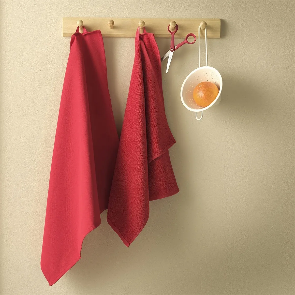 DDDDD Keukendoek Logo Rood - 6 stuks