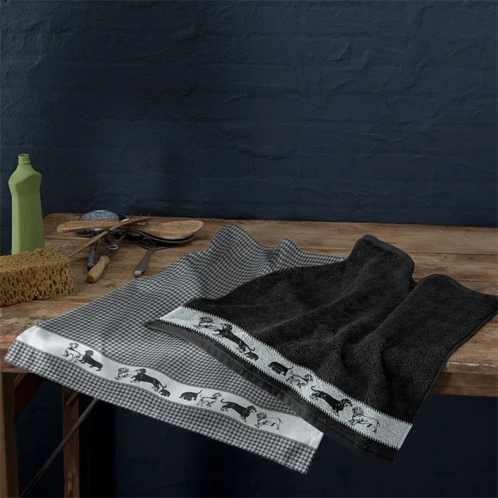 DDDDD Keukendoek Saar Zwart - 6 stuks
