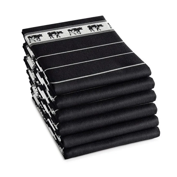 DDDDD Theedoek Koeien Zwart - 6 stuks