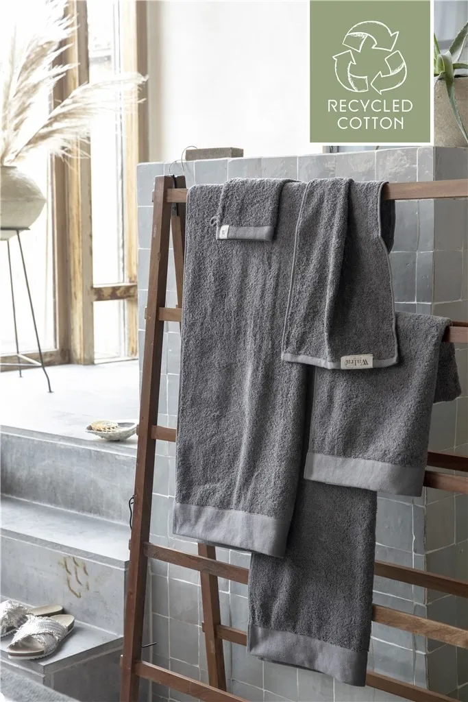 Walra Remade Cotton Washandje 16 x 21 cm 550 gram Grey - 2 stuks