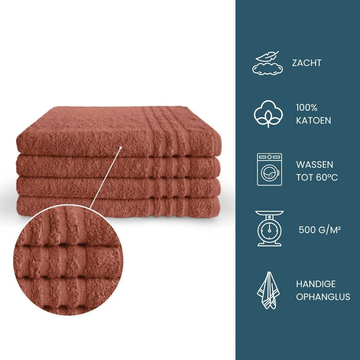 Byrklund Handdoek 70x140 cm 500gram Terra - 10 stuks