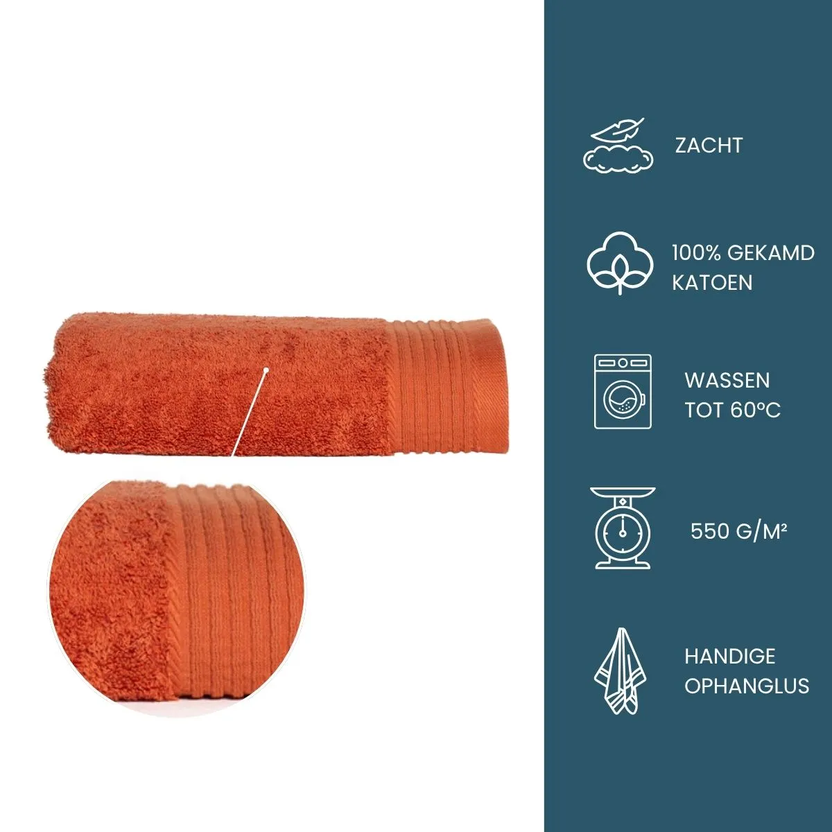 The One Baddoek Deluxe 60x110 550 gr Terra Spice