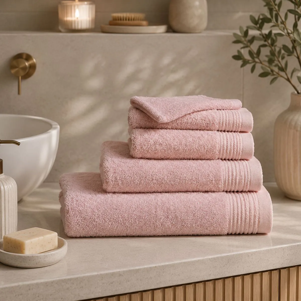 The One Baddoek Deluxe 60x110 cm 550 gram Zalm Roze