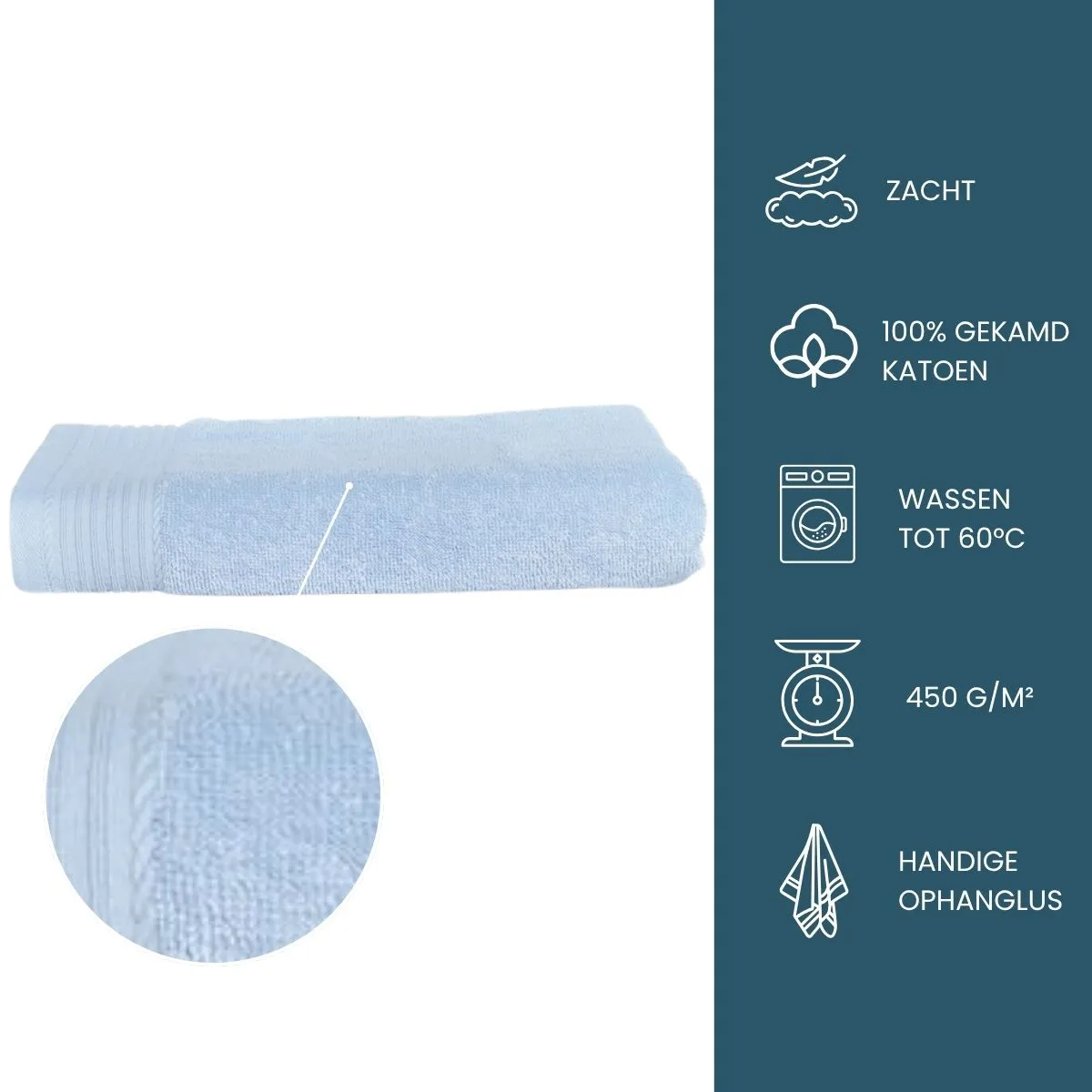 The One Badhanddoek 450 gram 70x140 cm Licht blauw