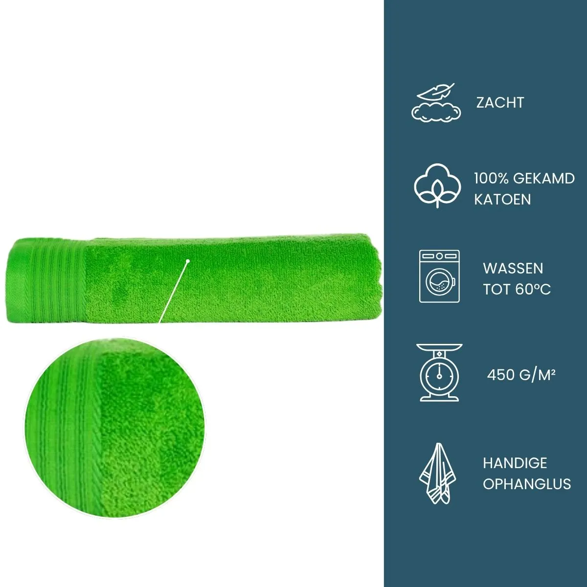 The One Badhanddoek 450 gram 70x140 Lime (5 stuks)
