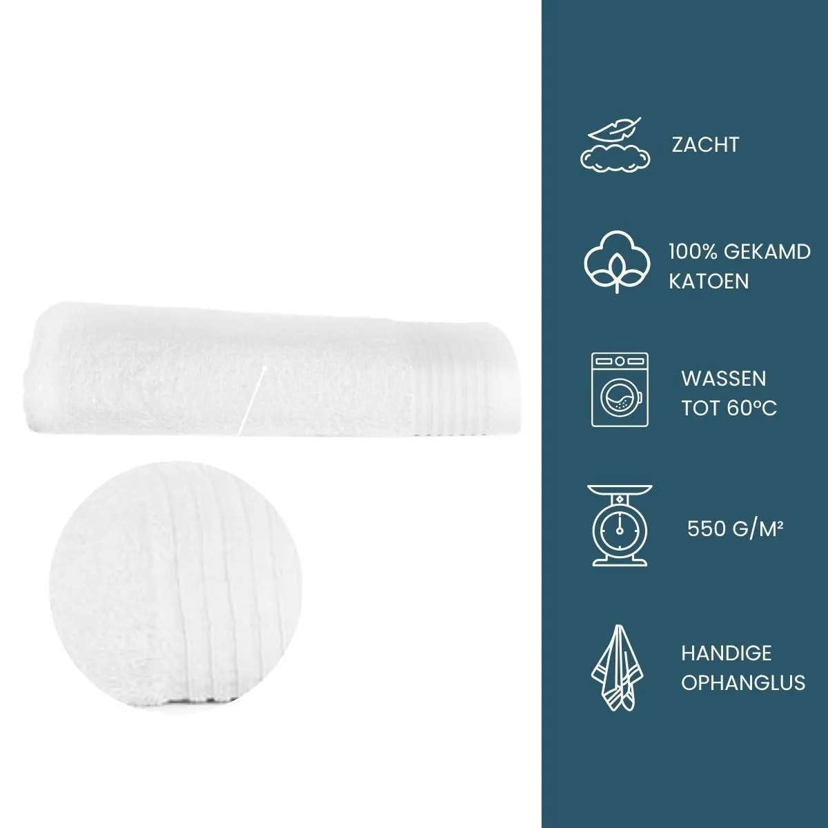 The One Badhanddoek  Deluxe 70x140  550 gr Wit (5 stuks)