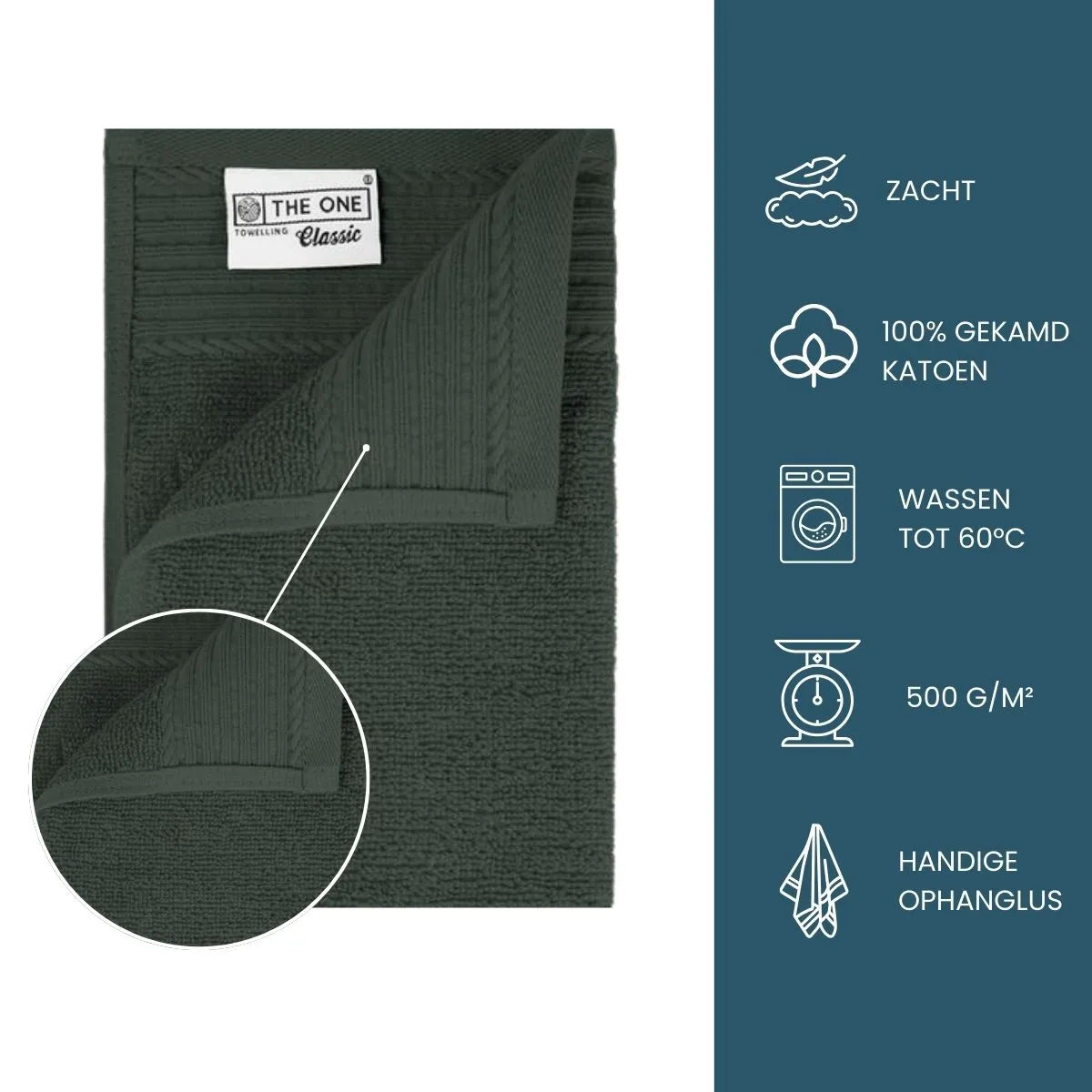 The One Gastendoek 30x50 500 gram Antraciet