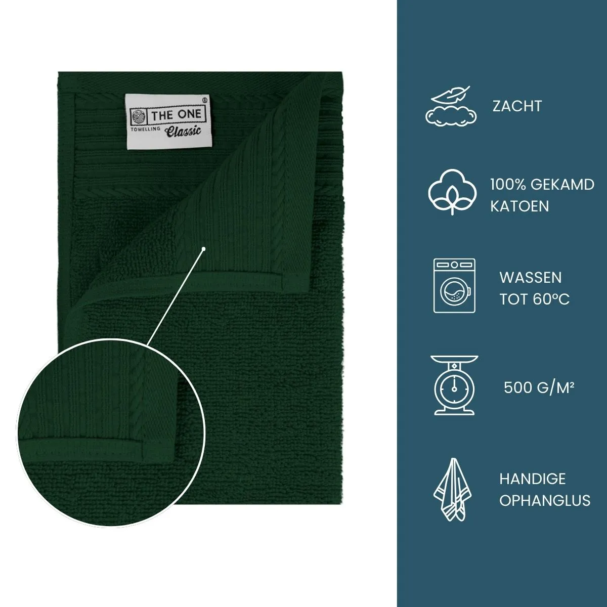 The One Gastendoek 30x50 cm 500 gram Donkergroen