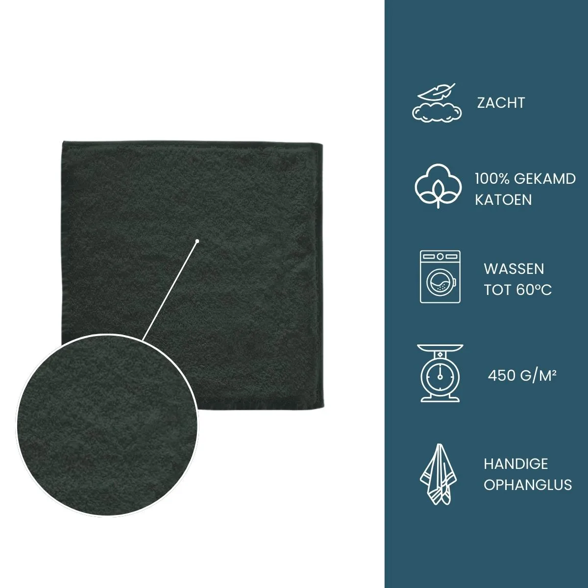 The One Gastendoek 450 gram 30x30 cm Antraciet (5 stuks)