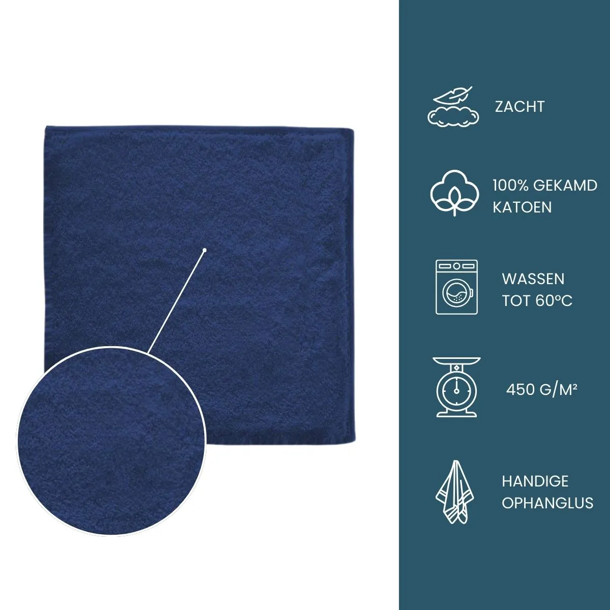 The One Gastendoek 450 gram 30x30 cm Navy