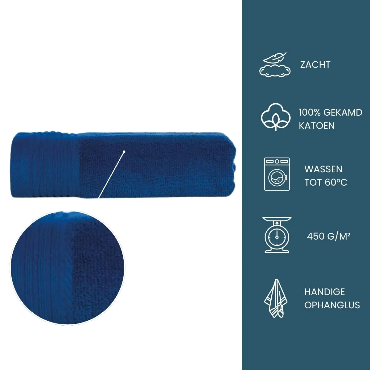 The One Handdoek 450 gram 50x100 cm Royal Blue