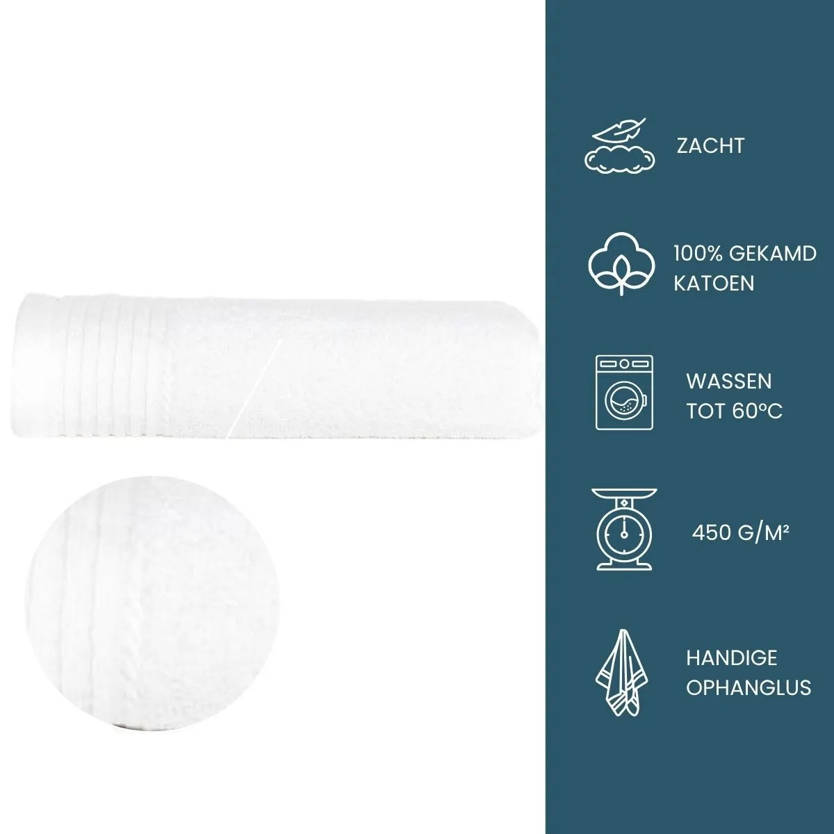 The One Handdoek 450 gram 50x100 cm Wit (5 stuks)