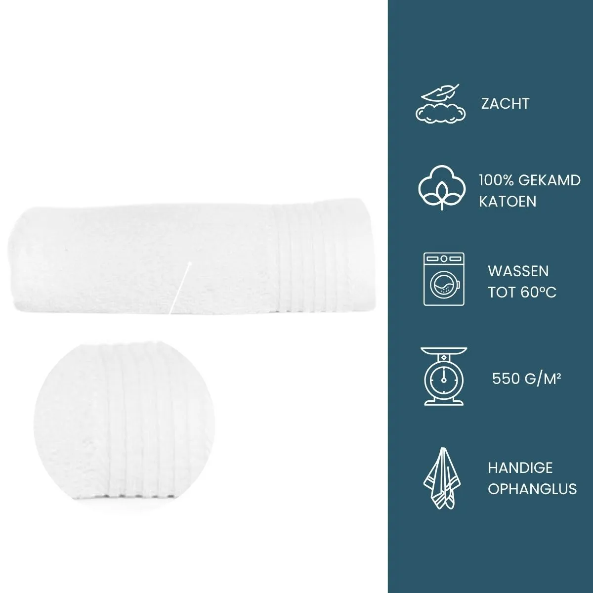 The One Handdoek Deluxe 50x100  550 gr Wit