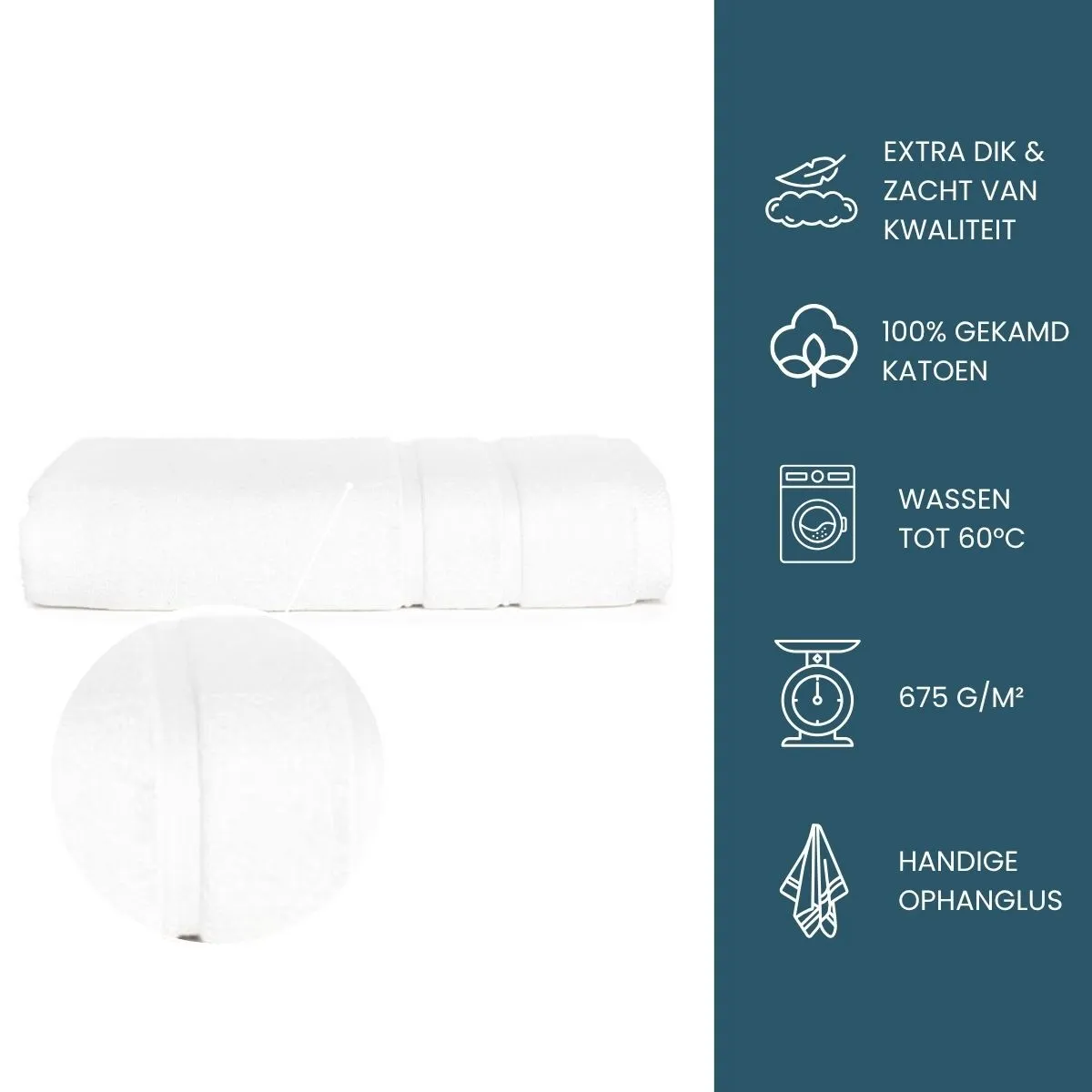 The One Handdoek Ultra Deluxe 70 x 140 cm 675 gr Wit