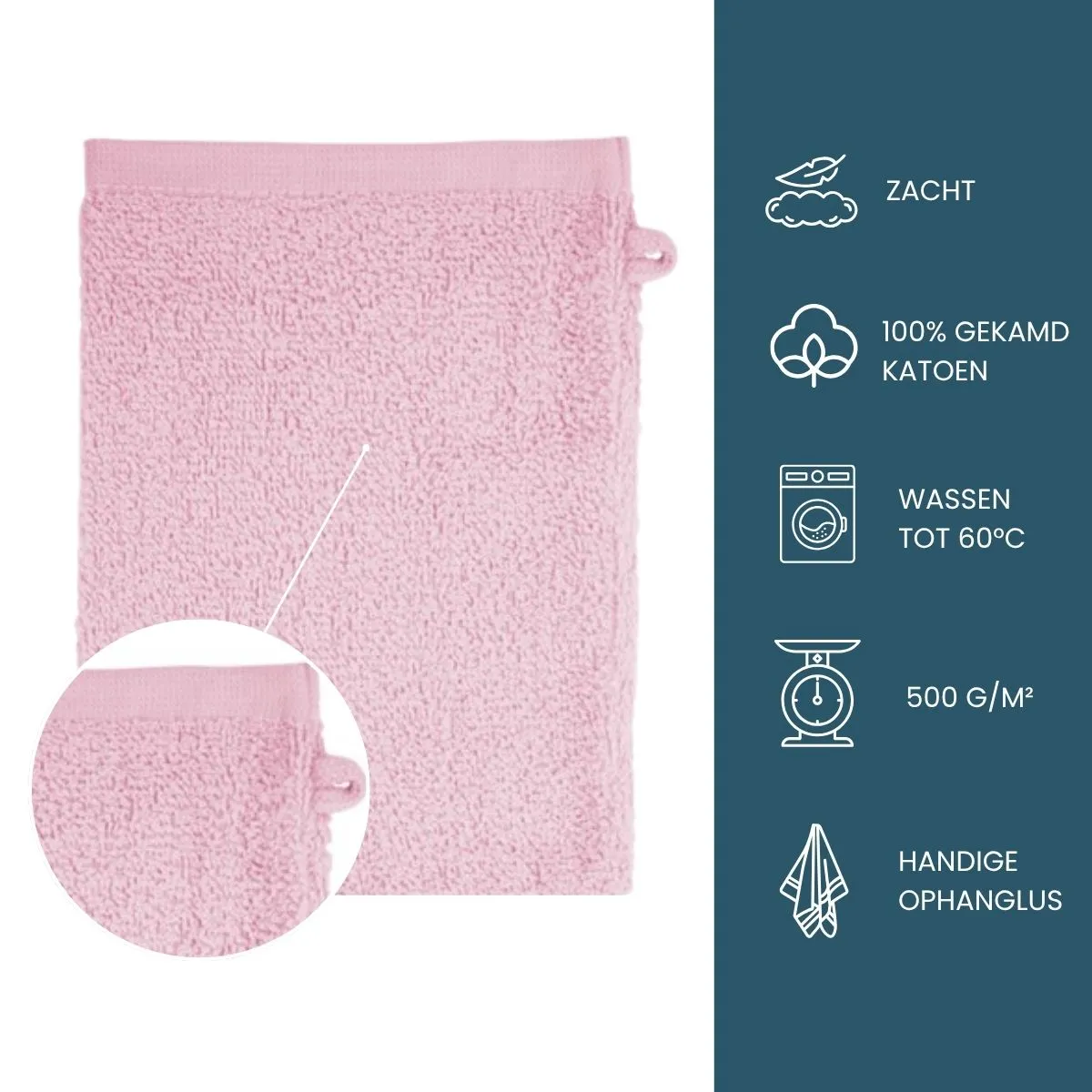 The One Washandjes Licht Roze - 10 stuks