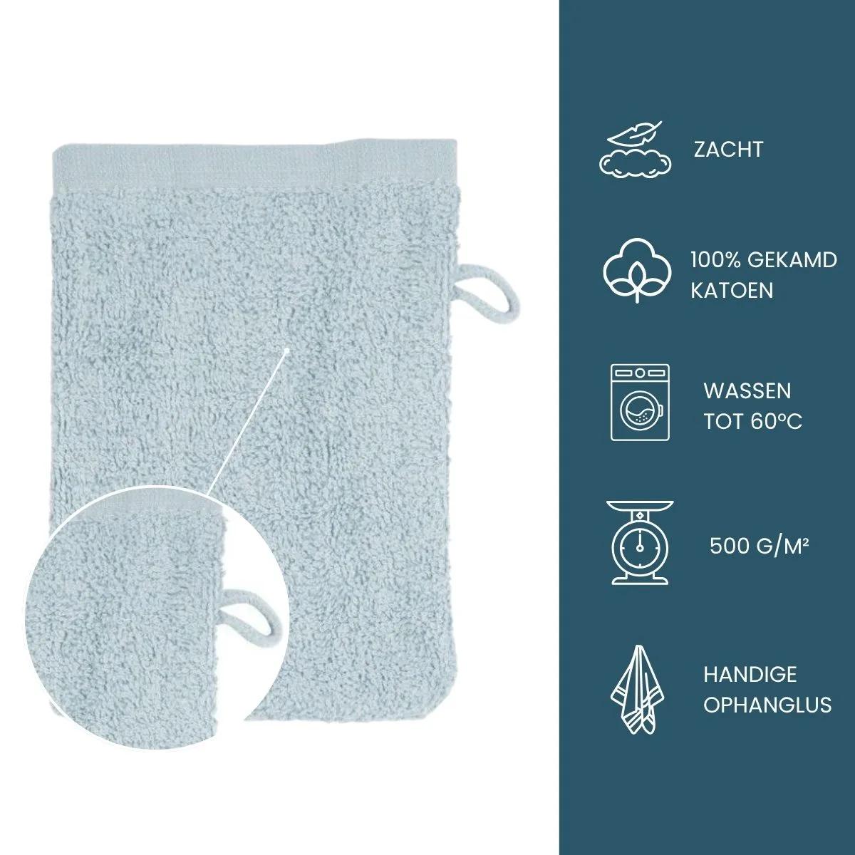 The One Washandje 500 gram 15x21 cm Silver grey