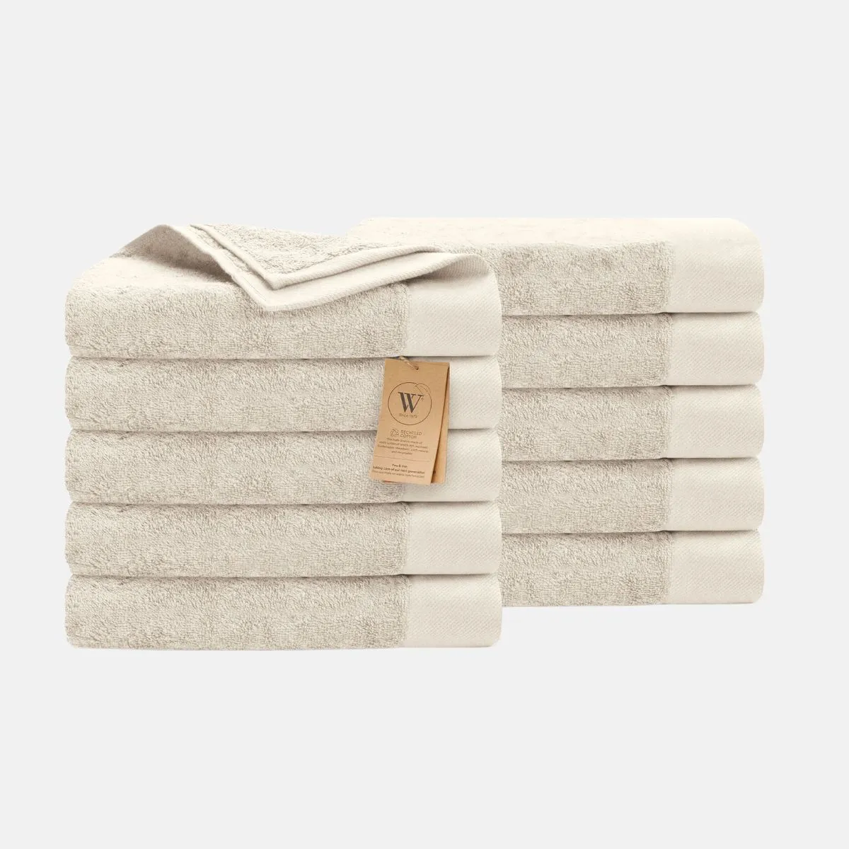 Walra Remade Cotton Handdoeken 70 x 140 cm - 550 gr/m  - Beige - 10 stuks