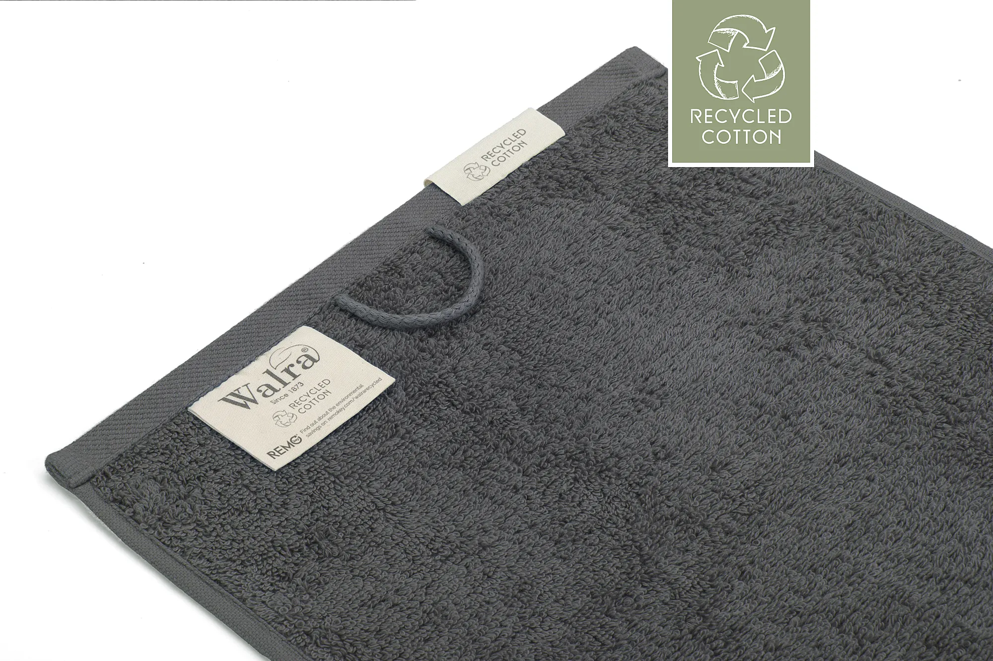 Walra Remade Cotton Gastendoekje 30 x 50 cm 550 gram Grey - 2 stuks