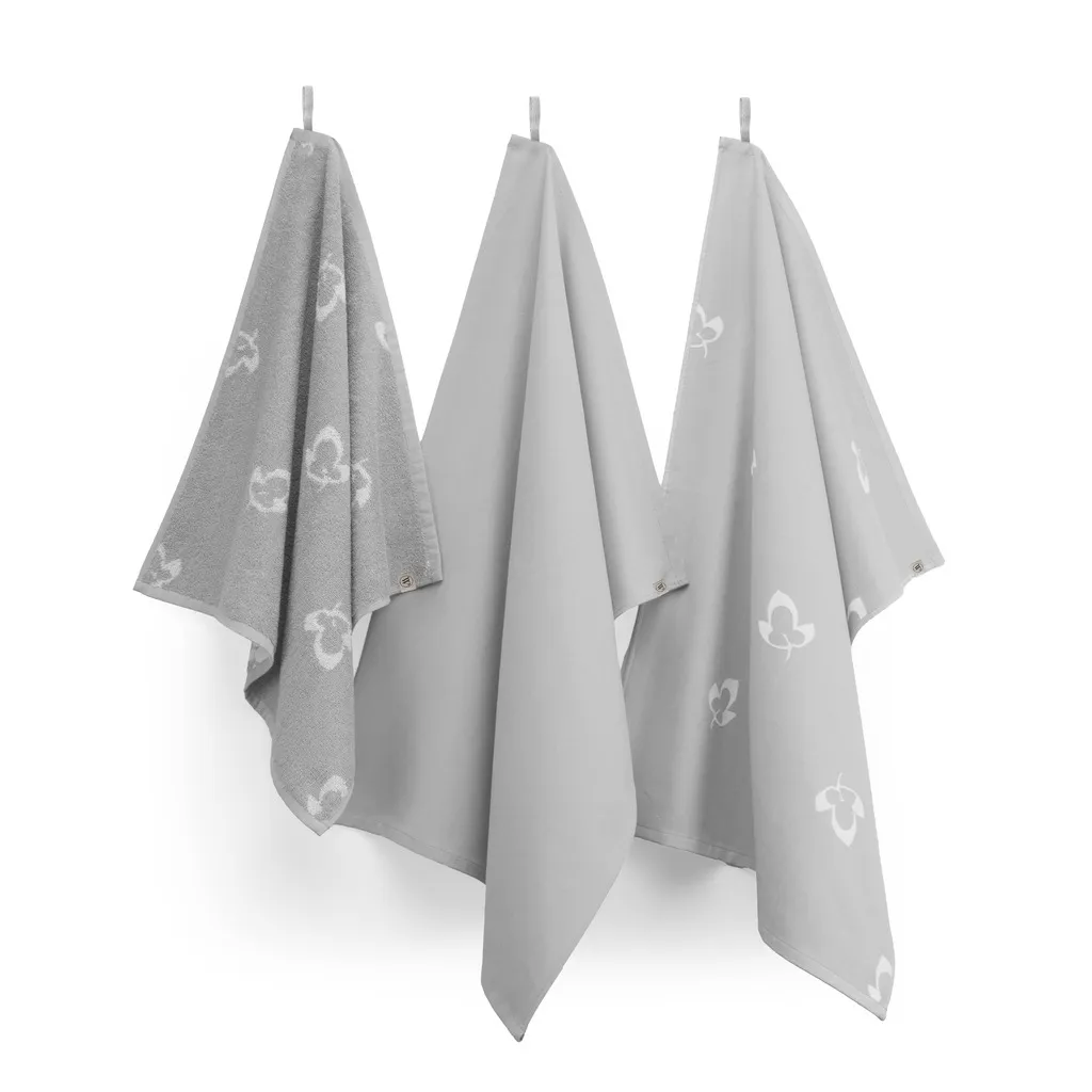 Walra Keuken- en Theedoekenset Glossy Grapevine Grijs