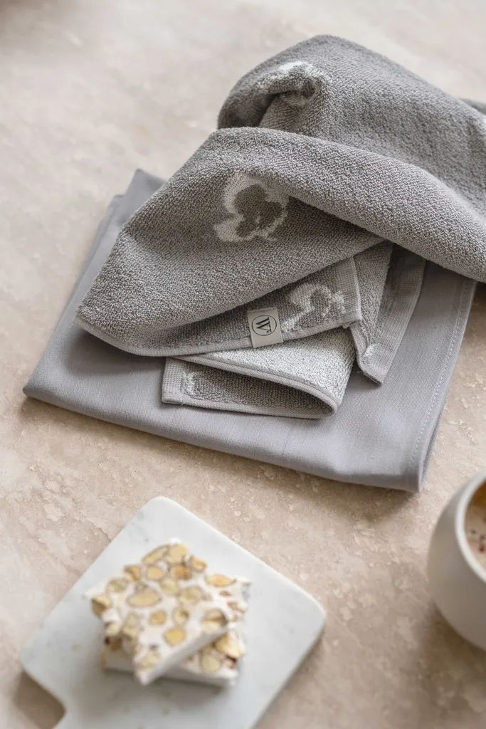 Walra Keuken- en Theedoekenset Glossy Grapevine Grijs