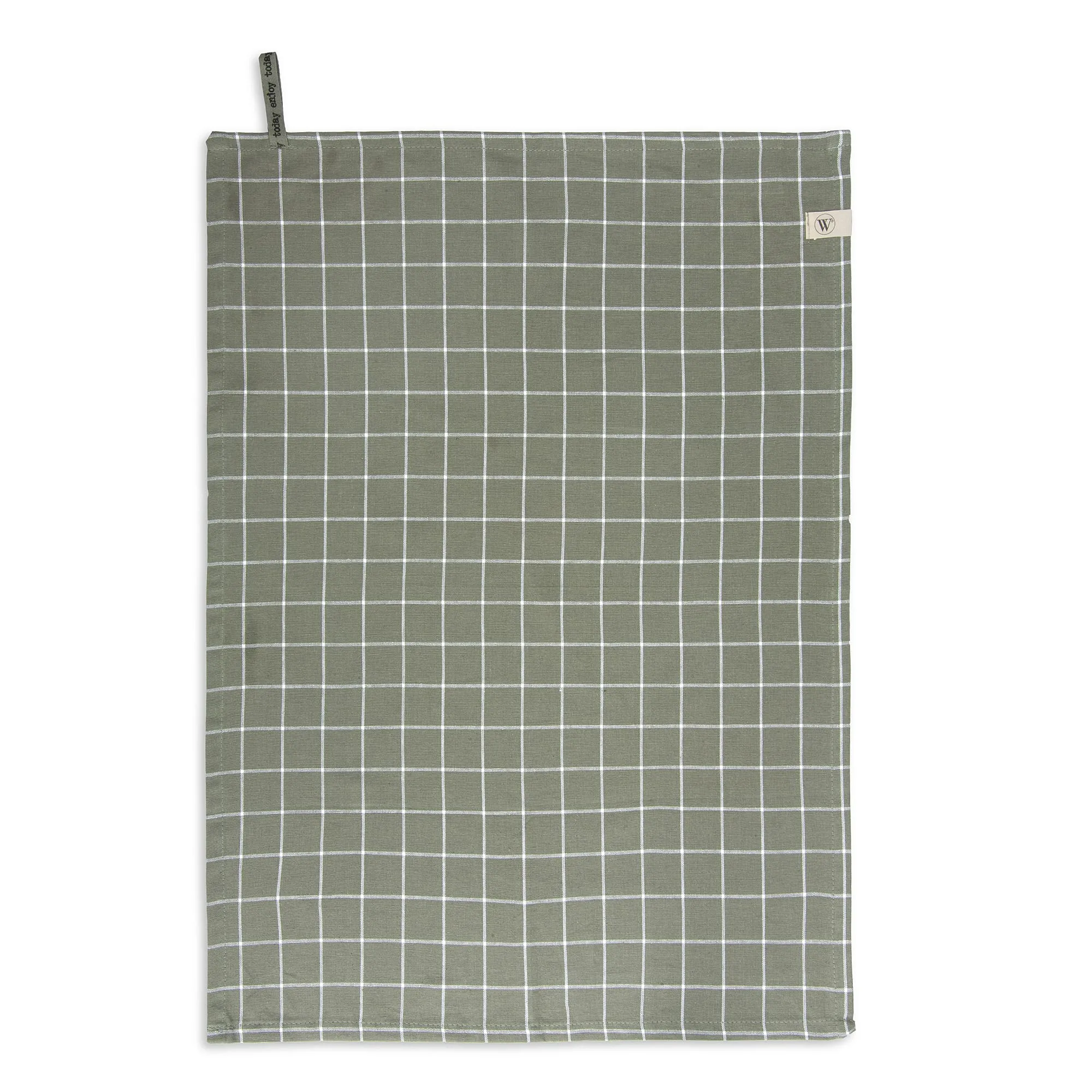 Walra Keuken- en Theedoekenset Dry with Cubes Uni, Stripes & Blocks Legergroen