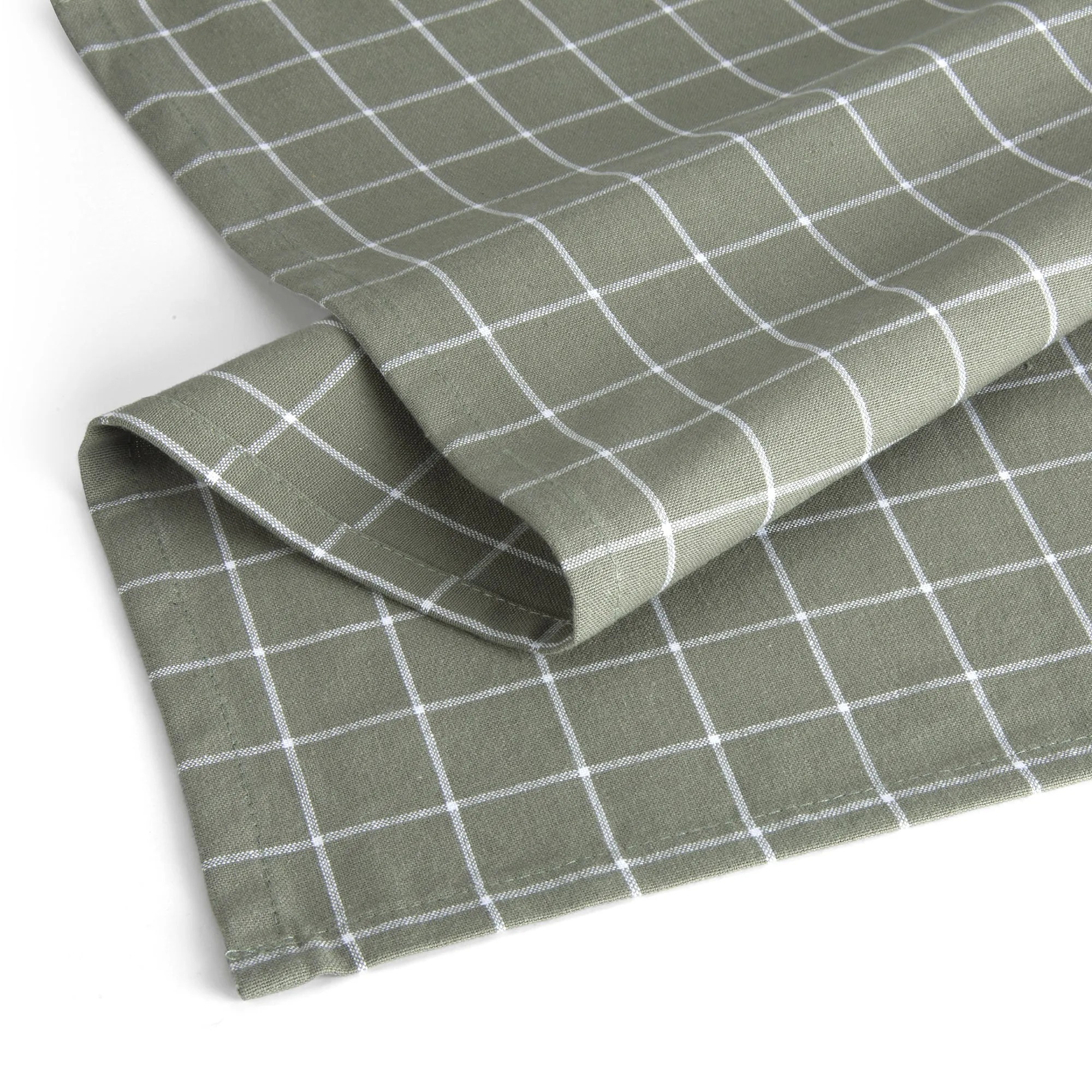 Walra Keuken- en Theedoekenset Dry with Cubes Uni, Stripes & Blocks Legergroen