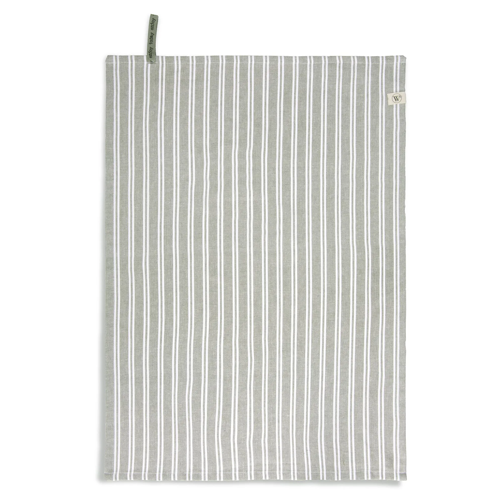 Walra Keuken- en Theedoekenset Dry with Cubes Uni, Stripes & Blocks Legergroen