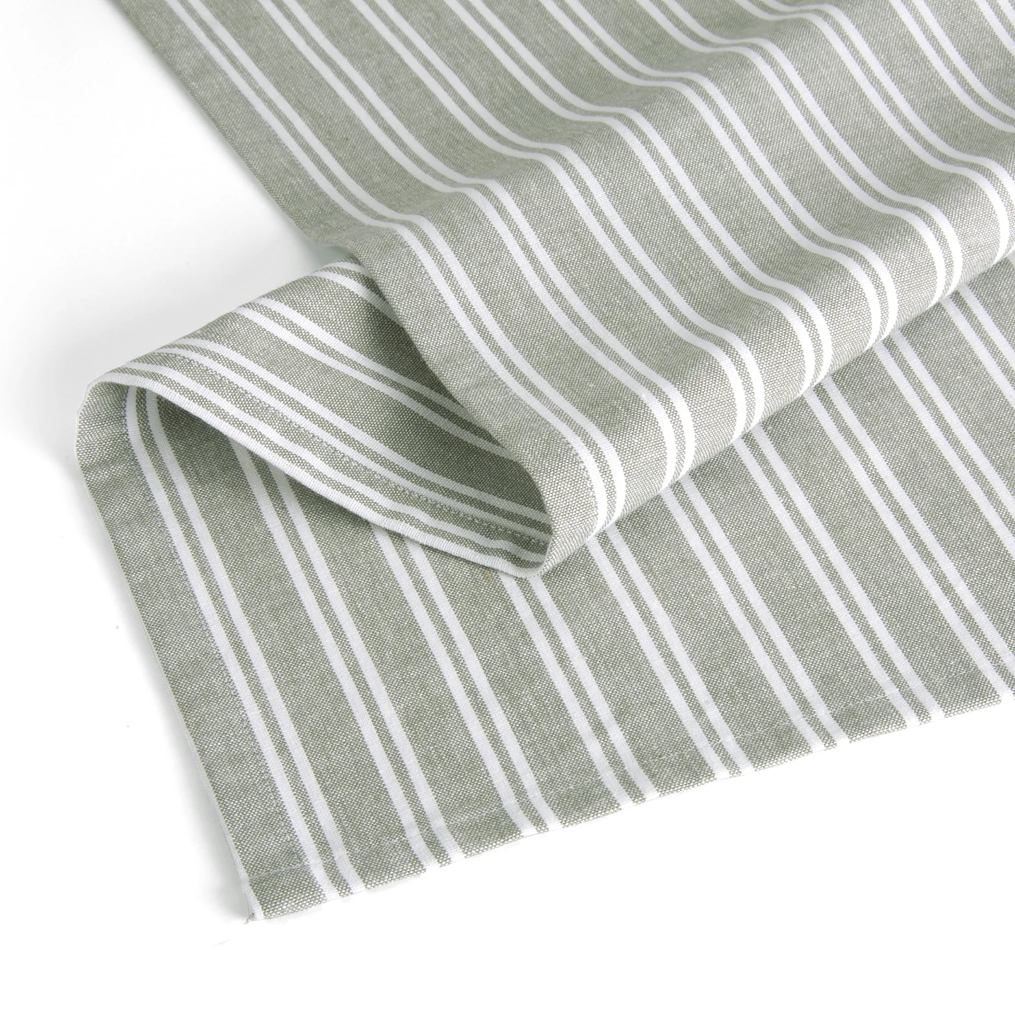 Walra Keuken- en Theedoekenset Dry with Cubes Uni, Stripes & Blocks Legergroen
