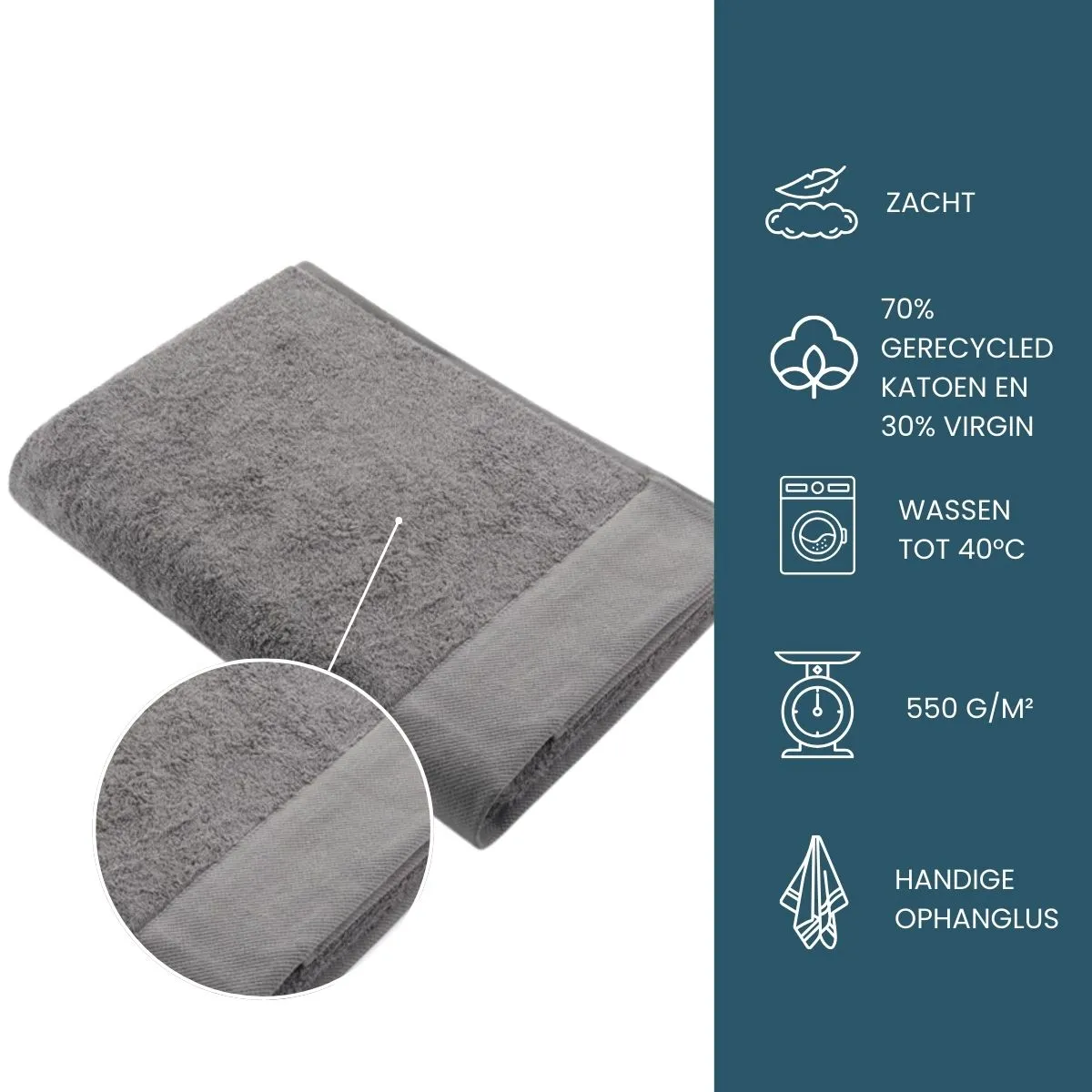 Walra Remade Cotton Handdoeken 50 x 100 cm - 550 gr/m² - Taupe - 5 stuks