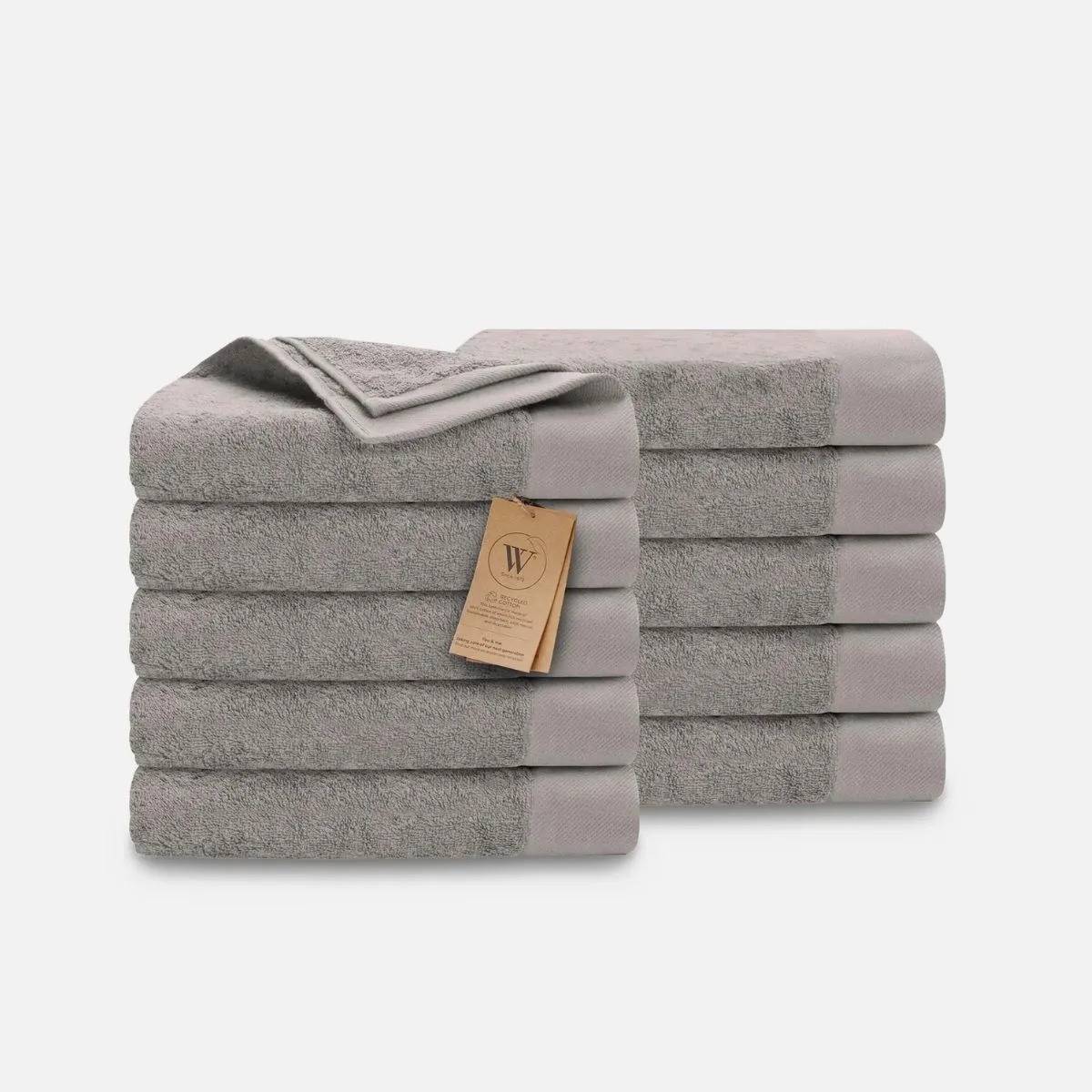 Walra Remade Cotton Handdoeken 60 x 110 cm - 550 gr/m² - Taupe - 10 stuks