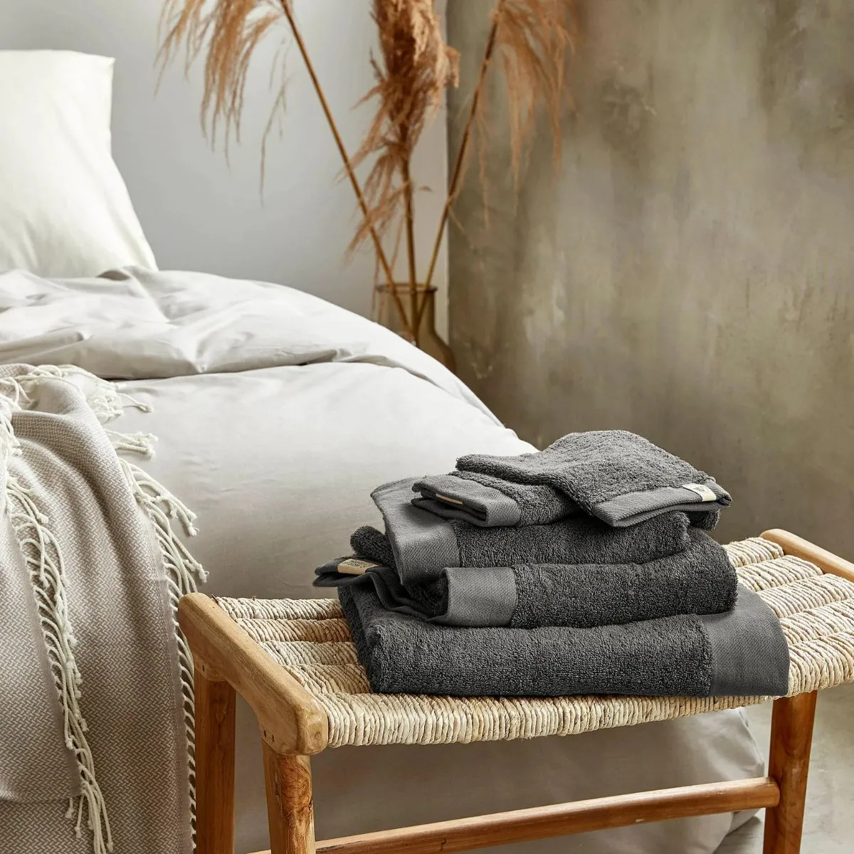 Walra Remade Cotton Handdoeken 70 x 140 cm - 550 gr/m² - Grey - 10 stuks