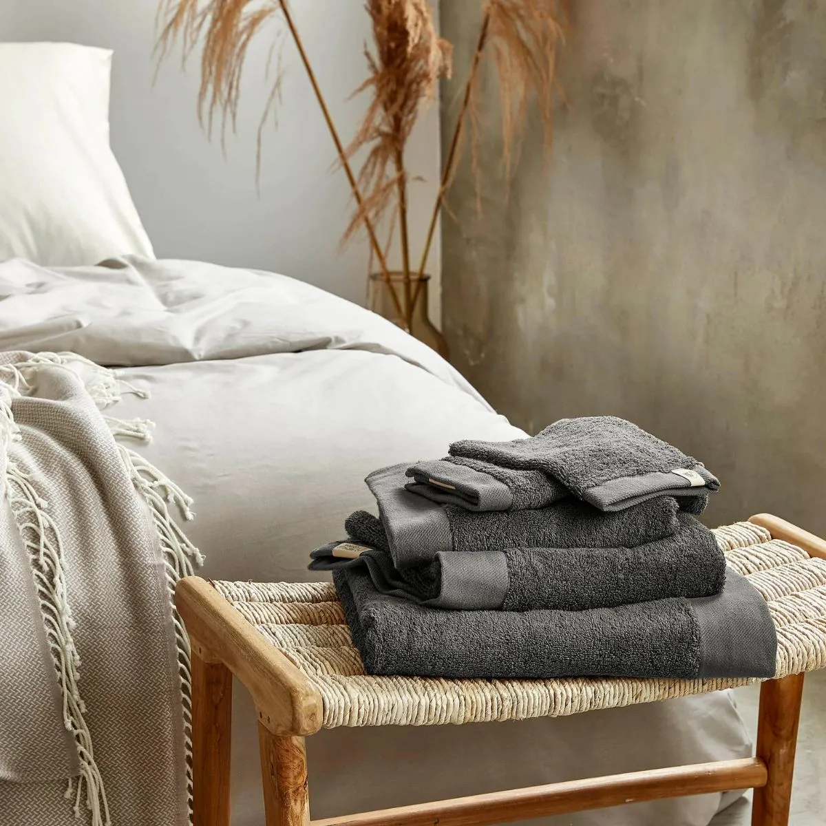 Walra Remade Cotton Handdoeken 70 x 140 cm - 550 gr/m² - Grey - 5 stuks