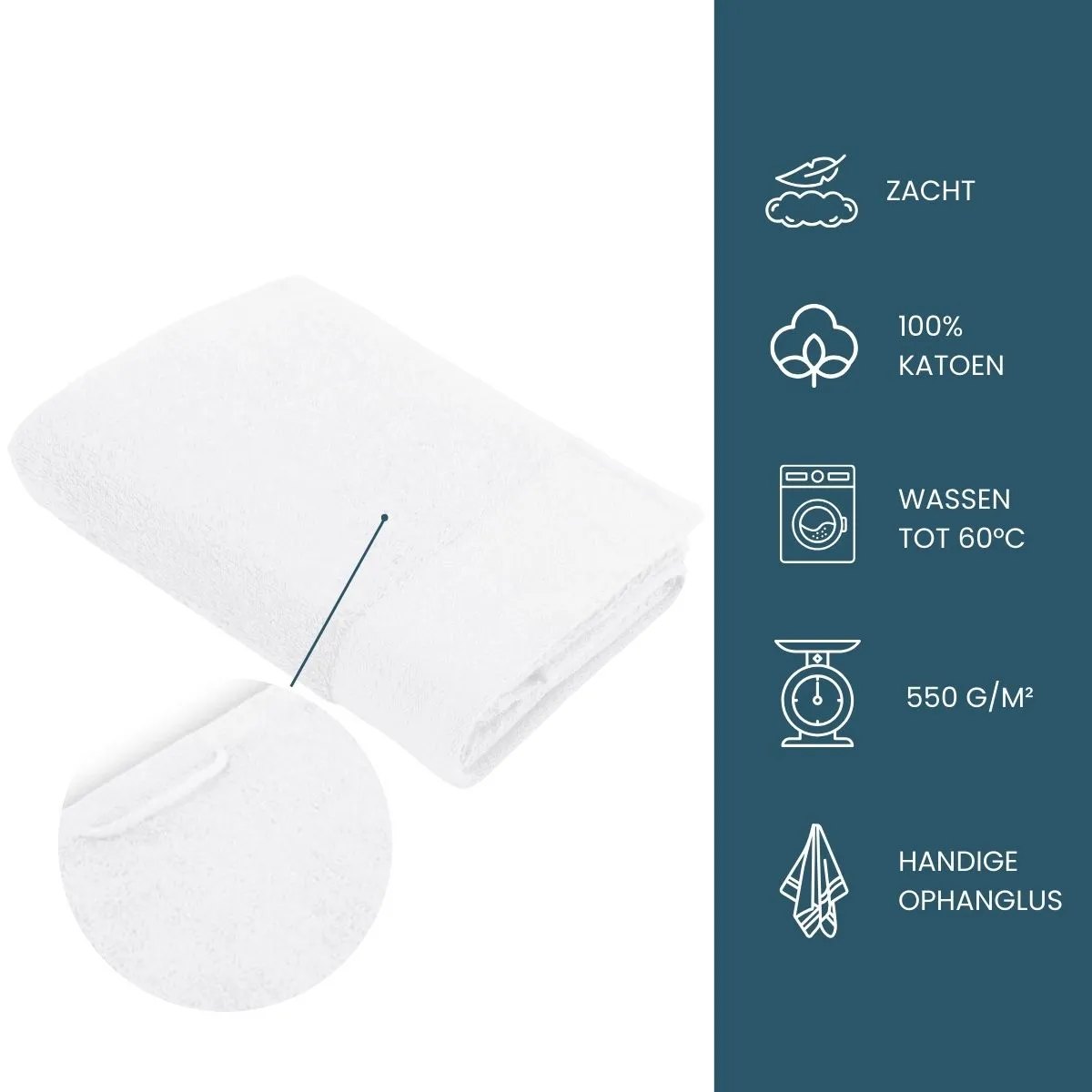 Walra Soft Cotton Baddoek 50 x 100 cm 550 gram White