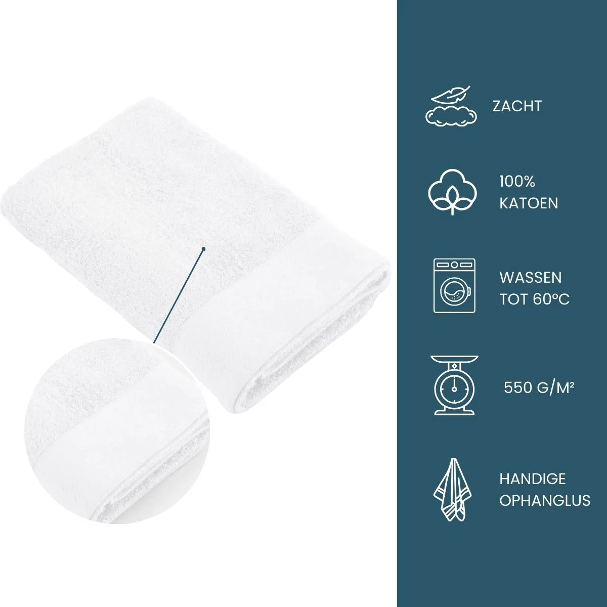 Walra Soft Cotton Douchelaken 70x140 cm 550gram White - 4 stuks