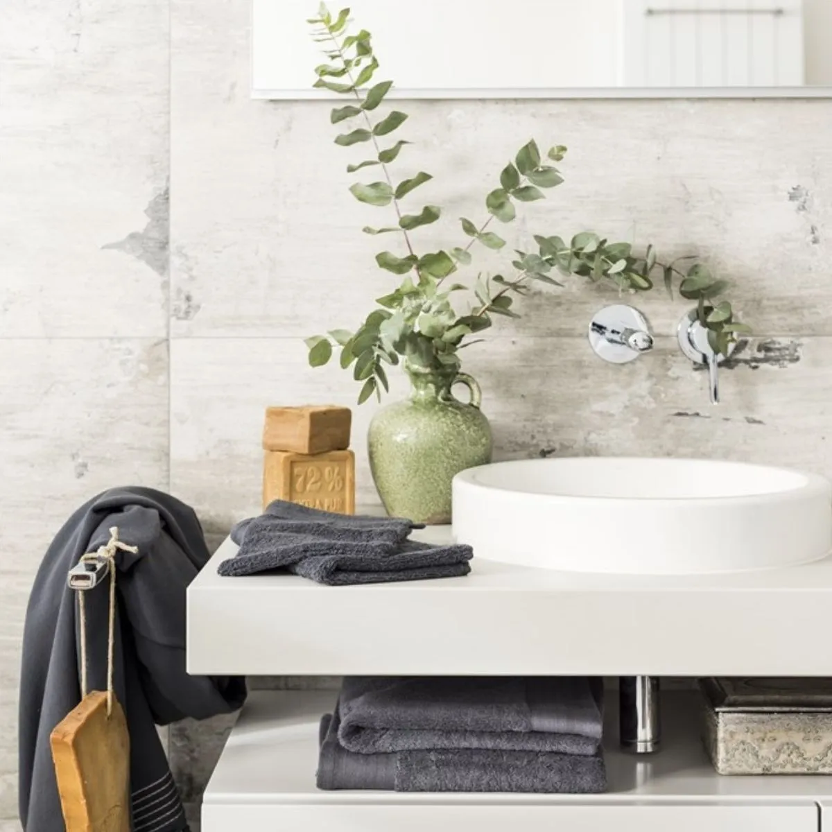 Walra Soft Cotton Handdoek 50x100 cm 550gram Antracite - 6 stuks