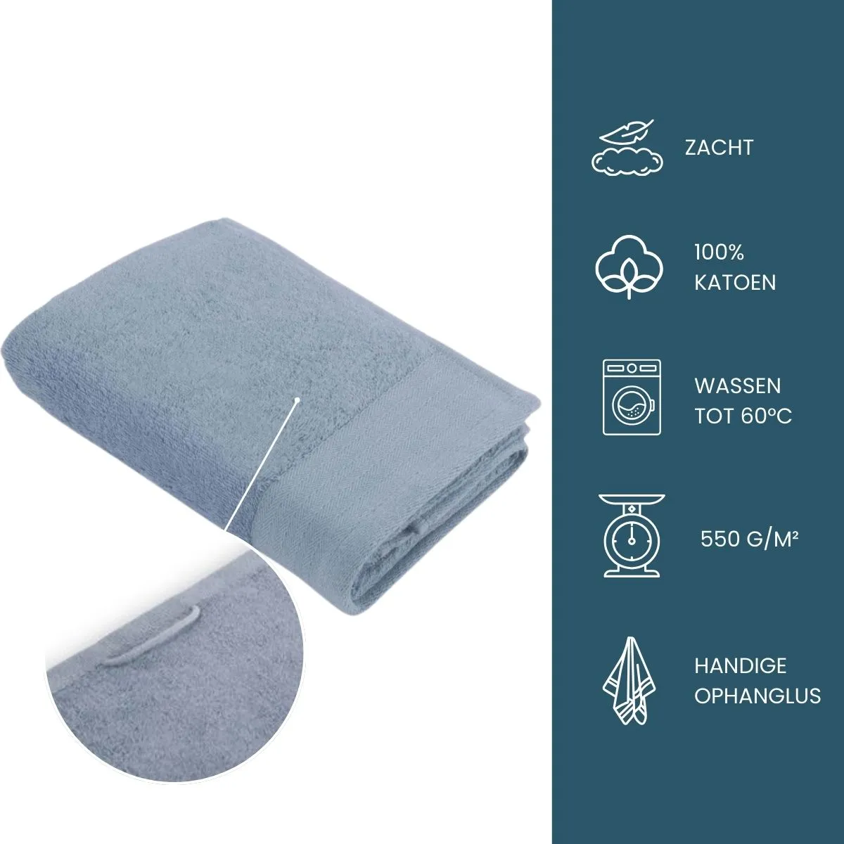 Walra Soft Cotton Baddoek 50 x 100 cm 550 gram Blue
