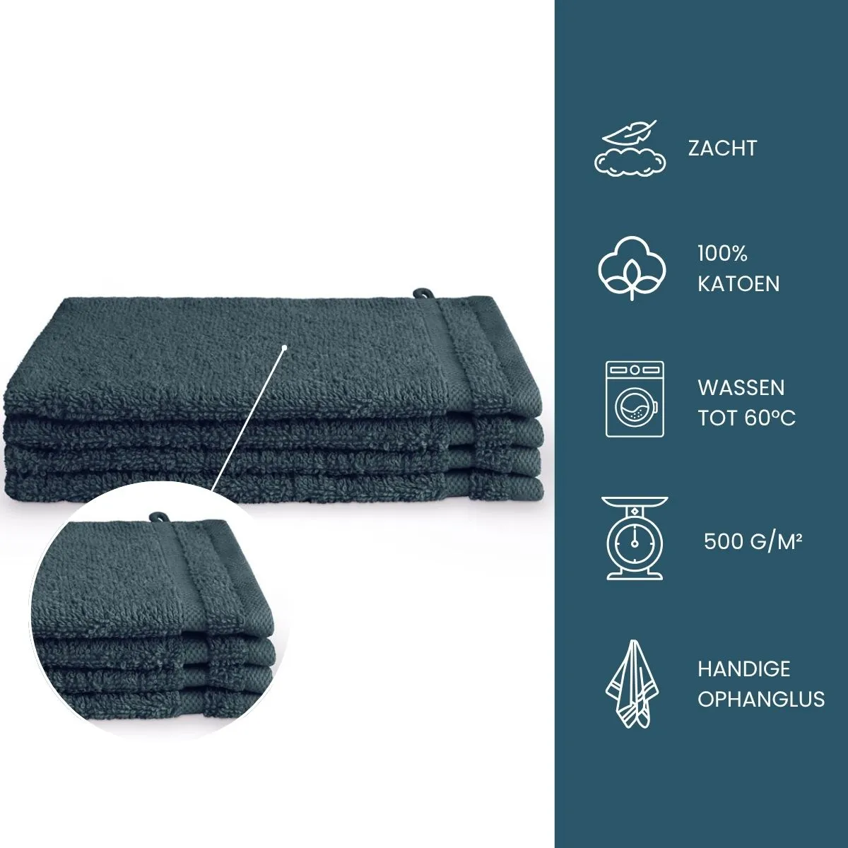 Byrklund Washand 16x21 cm 500gram Donkerblauw - 12 stuks